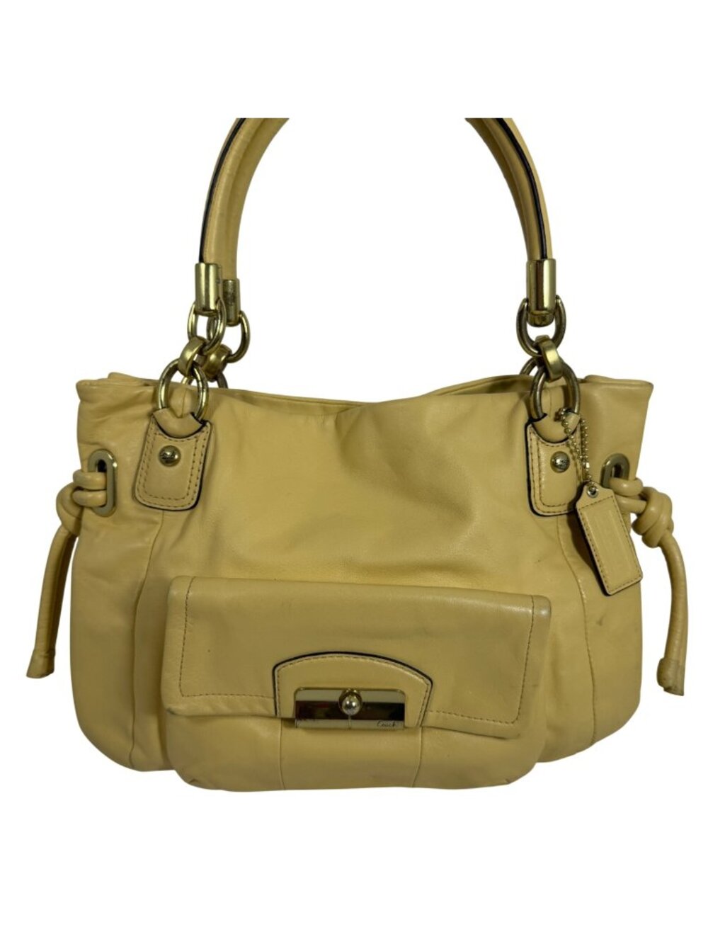 COACH Kristin Yellow Leather Satchel Purse Shoulder/Handbag F22307 + Hangtag